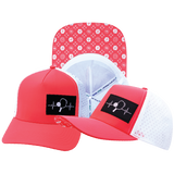 Pickleball - 5 Panel - Structured - Neon Peach / White - Laser Mesh (Unisex)