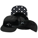 Pickleball - 5 Panel - Sporty - Unstructured - Black - Laser Mesh (Unisex)
