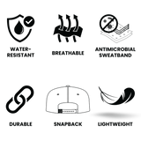 Virgin Islands - 6 Panel - Cream / Black - Laser Mesh