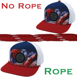 Hat Rope - Red / White - Dash (Case Of 10 Ropes) $30-$3ea