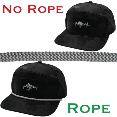 Hat Rope - Charcoal / White - Waves (Case Of 10 Ropes) $30-$3ea