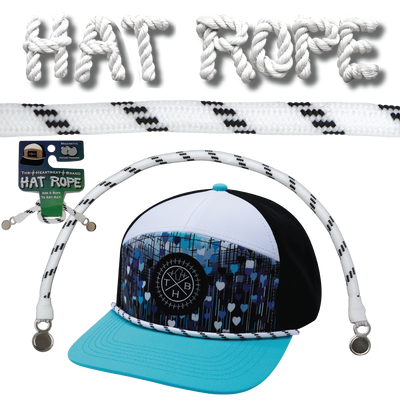 Hat Rope - White / Black - Dash (Case Of 10 Ropes) $30-$3ea