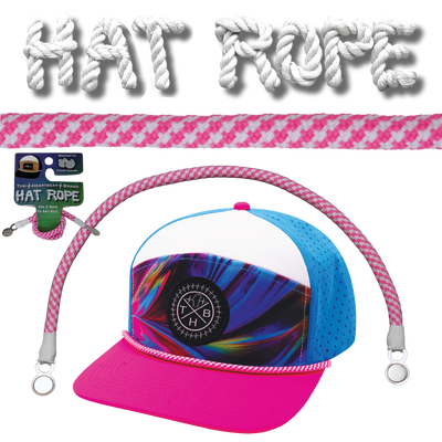 Hat Rope - Neon Pink / White - Pixels (Case Of 10 Ropes) $30-$3ea