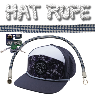 Hat Rope - White / Blue - Checkered (Case Of 10 Ropes) $30-$3ea