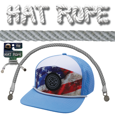 Hat Rope - Gray / White - Spiral (Case Of 10 Ropes) $30-$3ea