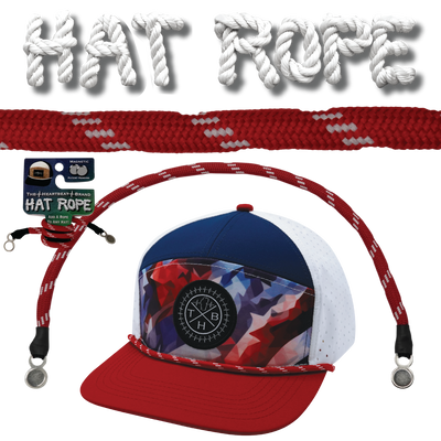 Hat Rope - Red / White - Dash (Case Of 10 Ropes) $30-$3ea