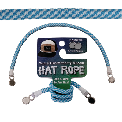 Hat Rope - Neon Blue / White - Pixels (Case Of 10 Ropes) $30-$3ea