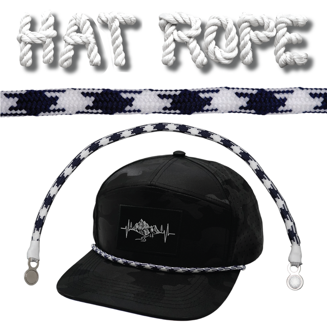 Hat Rope - White / Navy - Aztec – The Heartbeat Brand Wholesale