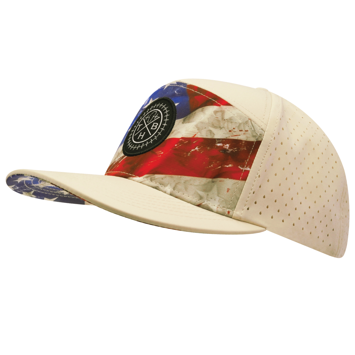 **YOUTH** THB  - 7 Panel - Rugged Flag - Cream - Laser Mesh (Unisex)