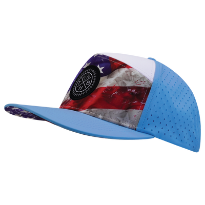 THB - 7 Panel - Rugged Flag - Baby Blue / White - Laser Mesh (Unisex)