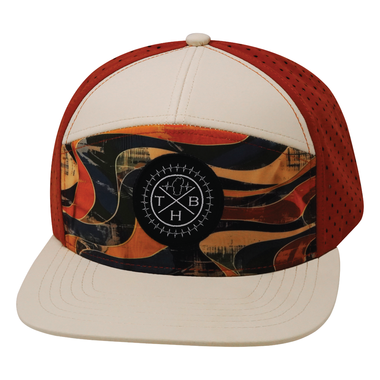 THB - 7 Panel - Rustic River - Cream / Red Rock - Laser Mesh (Unisex)