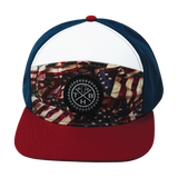 **YOUTH** THB  - 7 Panel - Silk Flag - Dark Red / White / Navy (Unisex)