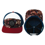 **YOUTH** THB  - 7 Panel - Silk Flag - Dark Red / White / Navy (Unisex)