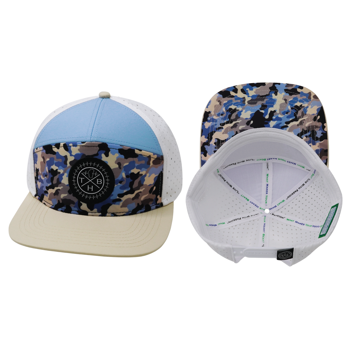 **YOUTH** THB  - 7 Panel - Sky Camo - Cream / Baby Blue / White (Unisex)