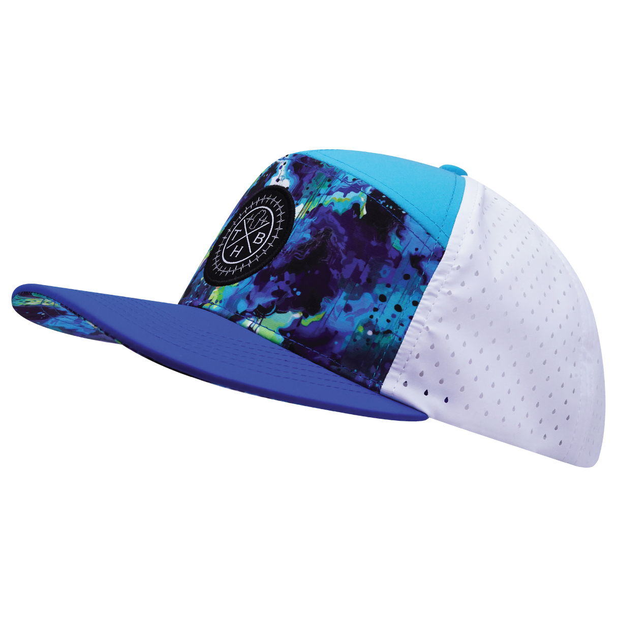 **YOUTH** THB  - 7 Panel - Starry Bright - Blue / Neon Green Blue / White - Laser Mesh (Unisex)
