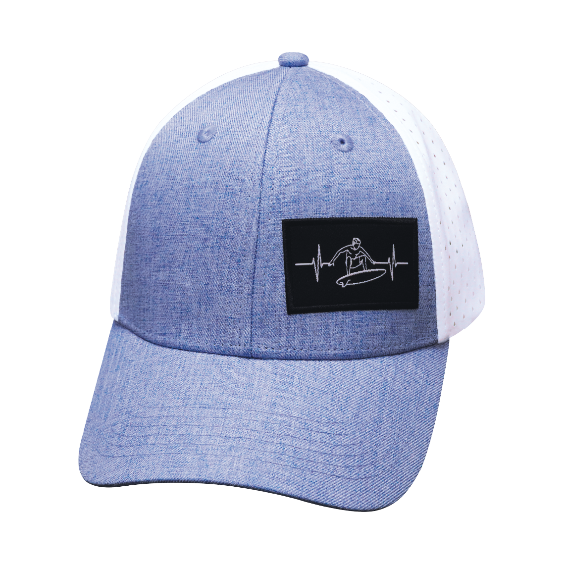 Surf - 6 Panel - Shallow Fit - Light Blue /  White - Laser Mesh (Unisex)