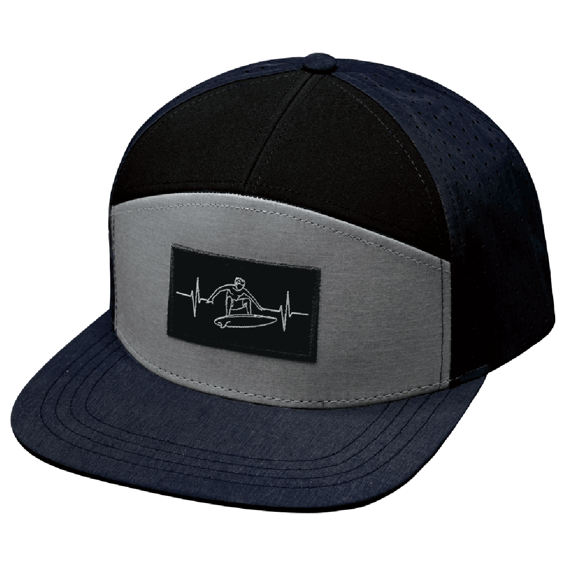 Surf - 7 Panel - Navy / Gray / Black - Laser Mesh (Unisex)