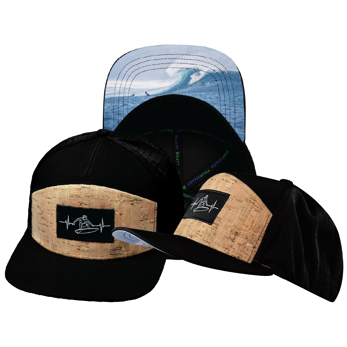 Surf - 7 Panel - Cork - Black - Jersey Mesh (Unisex)