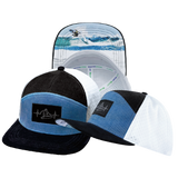 Surf - 7 Panel - Corduroy - Charcoal Gray / Light Blue / White - Jersey Mesh (Unisex)