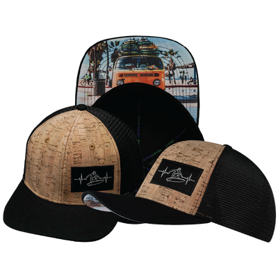 Surf - 6 Panel - Cork - Black - Trucker Mesh (Unisex)