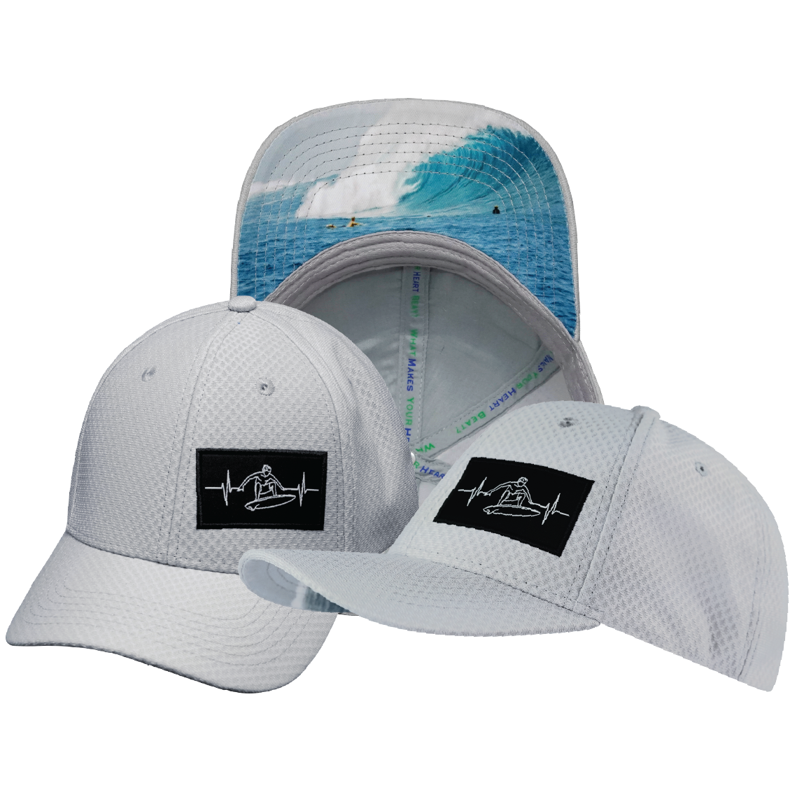 Surf - 6 Panel - AirMesh - Athletic Fit - Gray - Fabric Back (Unisex)