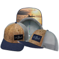 Surf - 6 Panel - Cork - Heather Navy / Gray - Trucker Mesh (Unisex)