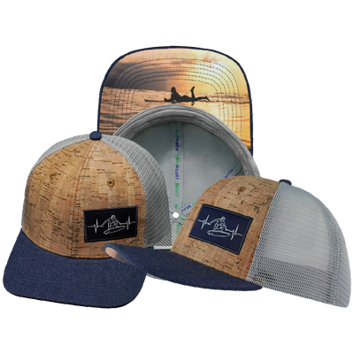 Surf - 6 Panel - Cork - Heather Navy / Gray - Trucker Mesh (Unisex)