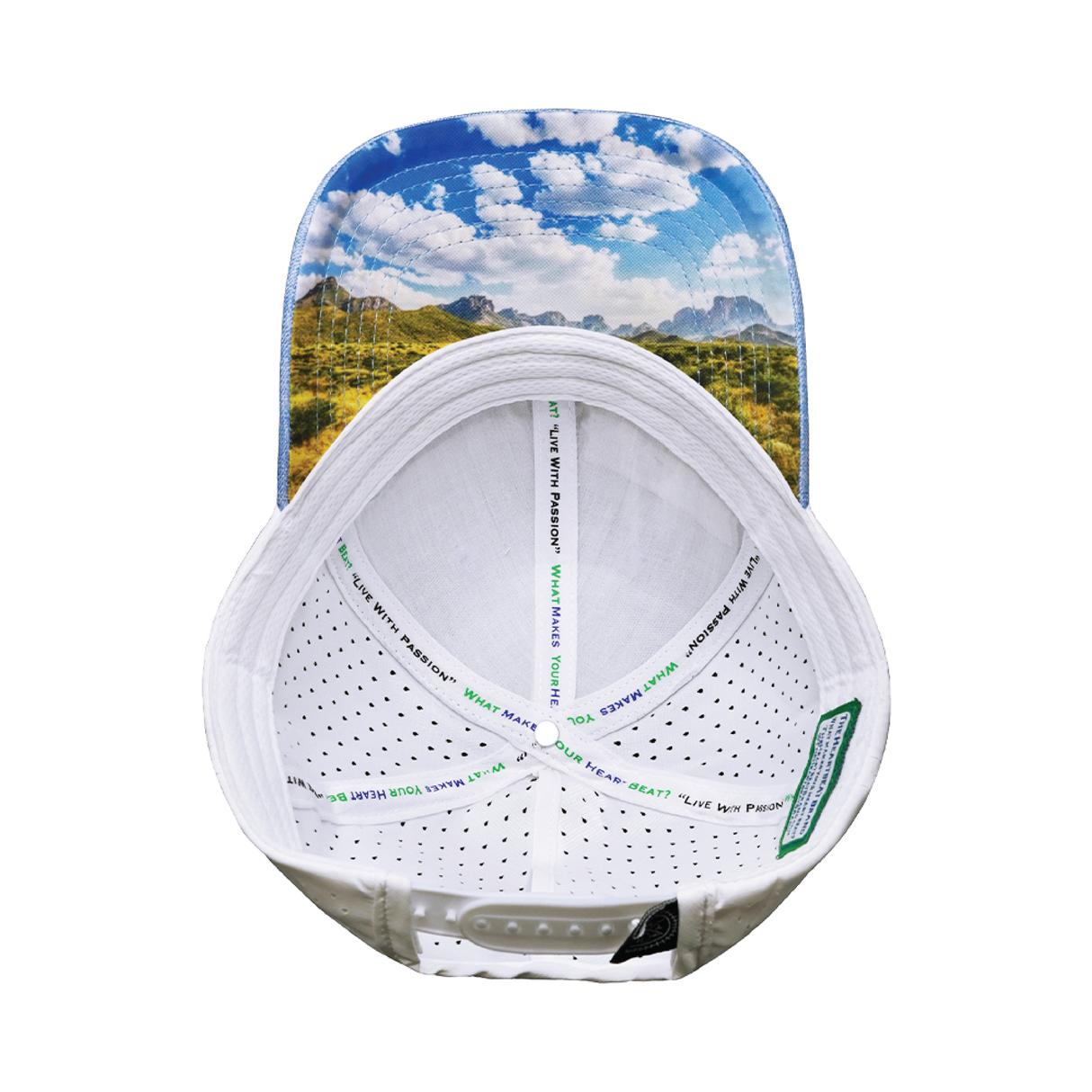Texas - 6 Panel  - Shallow Fit - Pony Tail - Light Blue / White - Laser Mesh (Unisex)