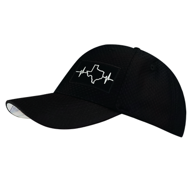 Texas - 6 Panel - AirMesh - Athletic Fit - Black - Fabric Back (Unisex)