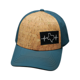 Texas - 6 Panel  - Shallow Fit - Cork - Teal - Laser Mesh (Unisex)