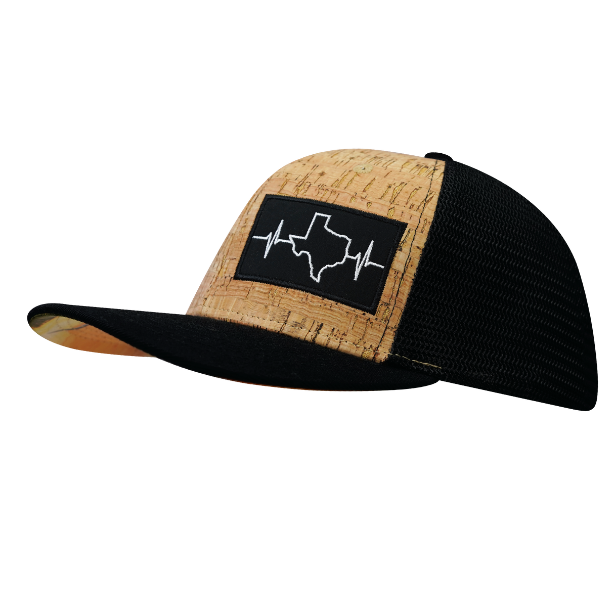 Texas - 6 Panel  - Cork - Black - Trucker Mesh (Unisex)