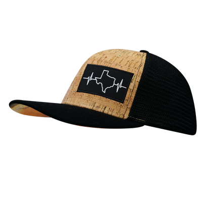 Texas - 6 Panel  - Cork - Black - Trucker Mesh (Unisex)