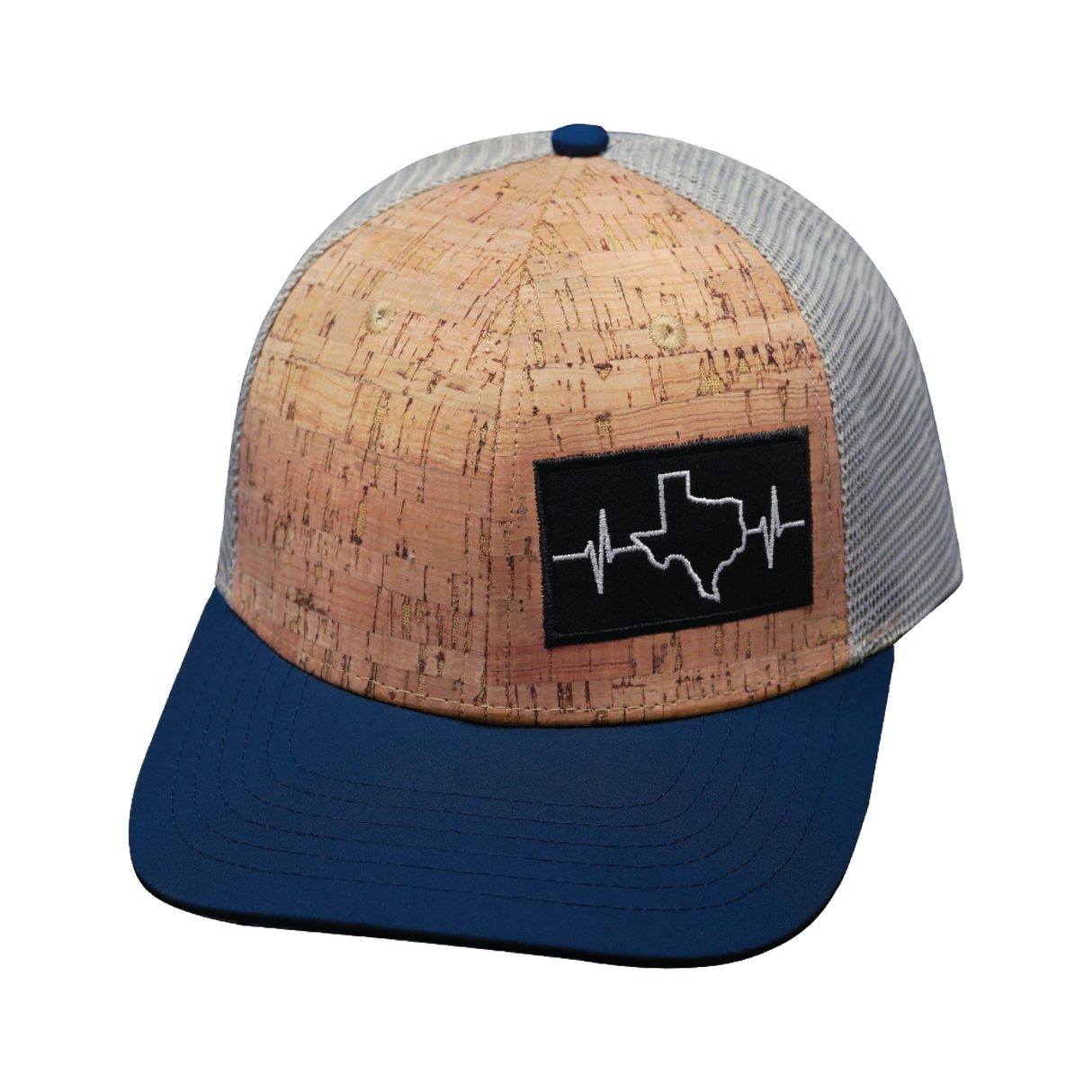 Texas - 6 Panel  - Cork - Navy / Gray - Trucker Mesh(Unisex)