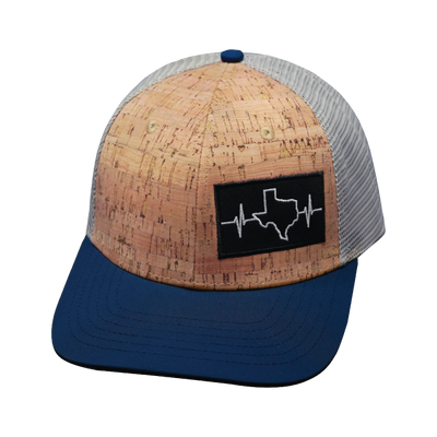 Texas - 6 Panel  - Cork - Navy / Gray - Trucker Mesh(Unisex)