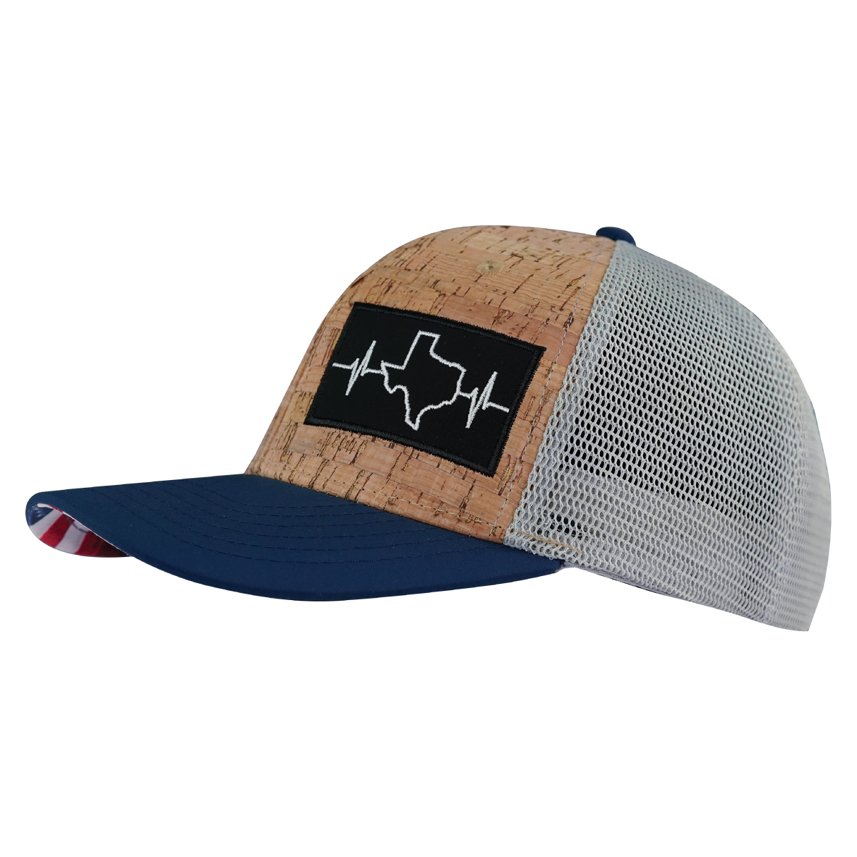 Texas - 6 Panel  - Cork - Navy / Gray - Trucker Mesh(Unisex)