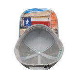 Texas - 6 Panel  - Light Blue / Gray - Trucker Mesh (Unisex)