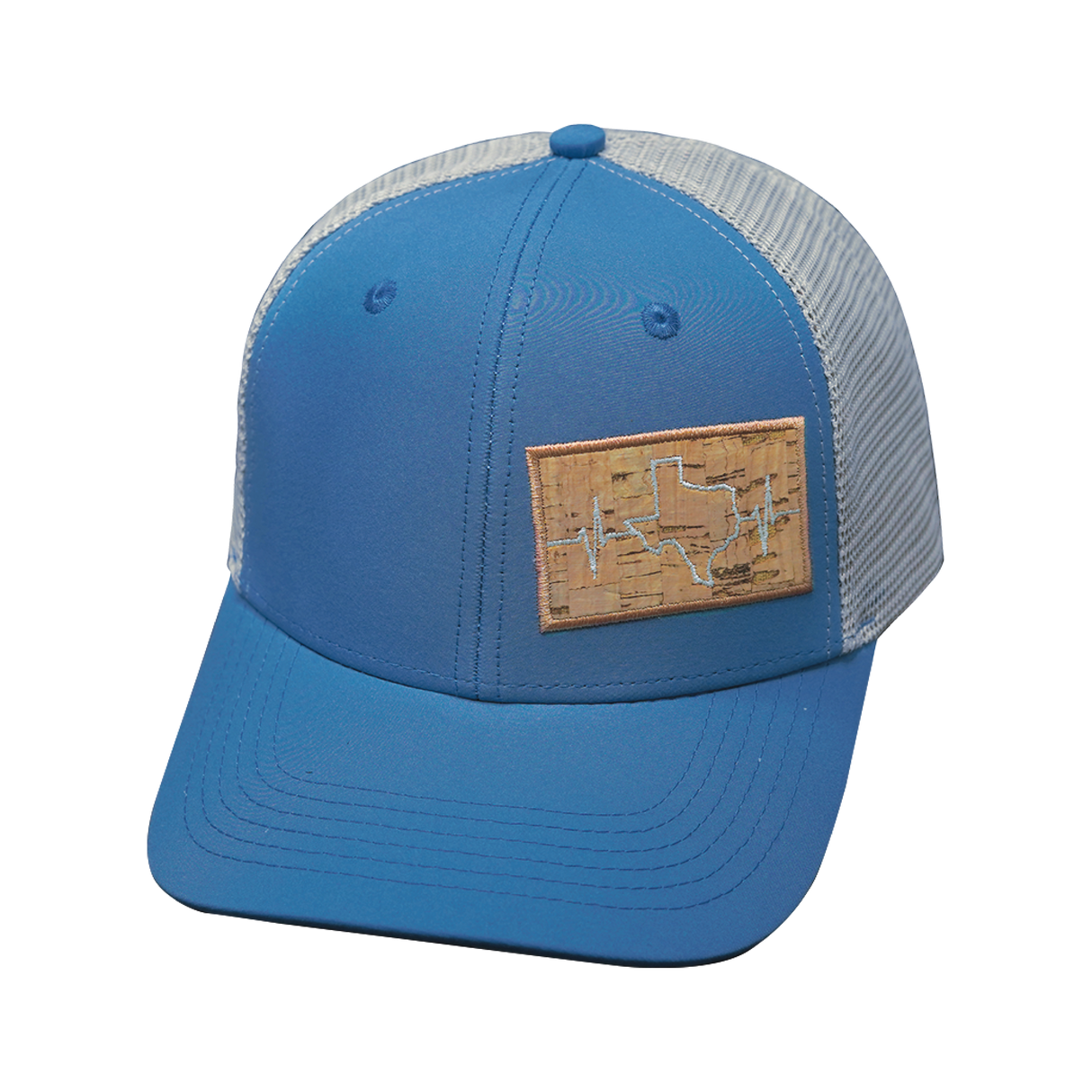Texas - 6 Panel  - Light Blue / Gray - Trucker Mesh (Unisex)