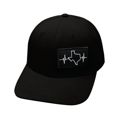 Texas - 6 Panel  - Black - Laser Mesh (Unisex)