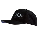 Texas - 6 Panel  - Black - Laser Mesh (Unisex)