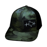 Texas - 6 Panel  - Green Camo / Black - Laser Mesh (Unisex)