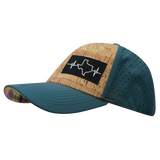 Texas - 6 Panel  - Shallow Fit - Cork - Teal - Laser Mesh (Unisex)