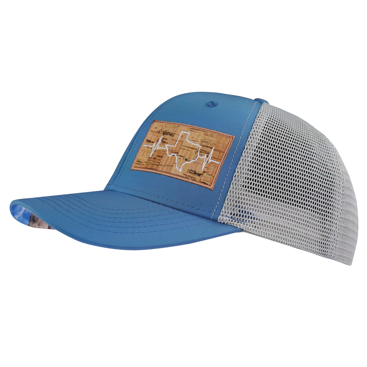 Texas - 6 Panel  - Light Blue / Gray - Trucker Mesh (Unisex)