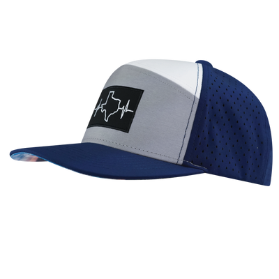Texas - 7 Panel - Navy / Gray / White - Laser Mesh (Unisex)