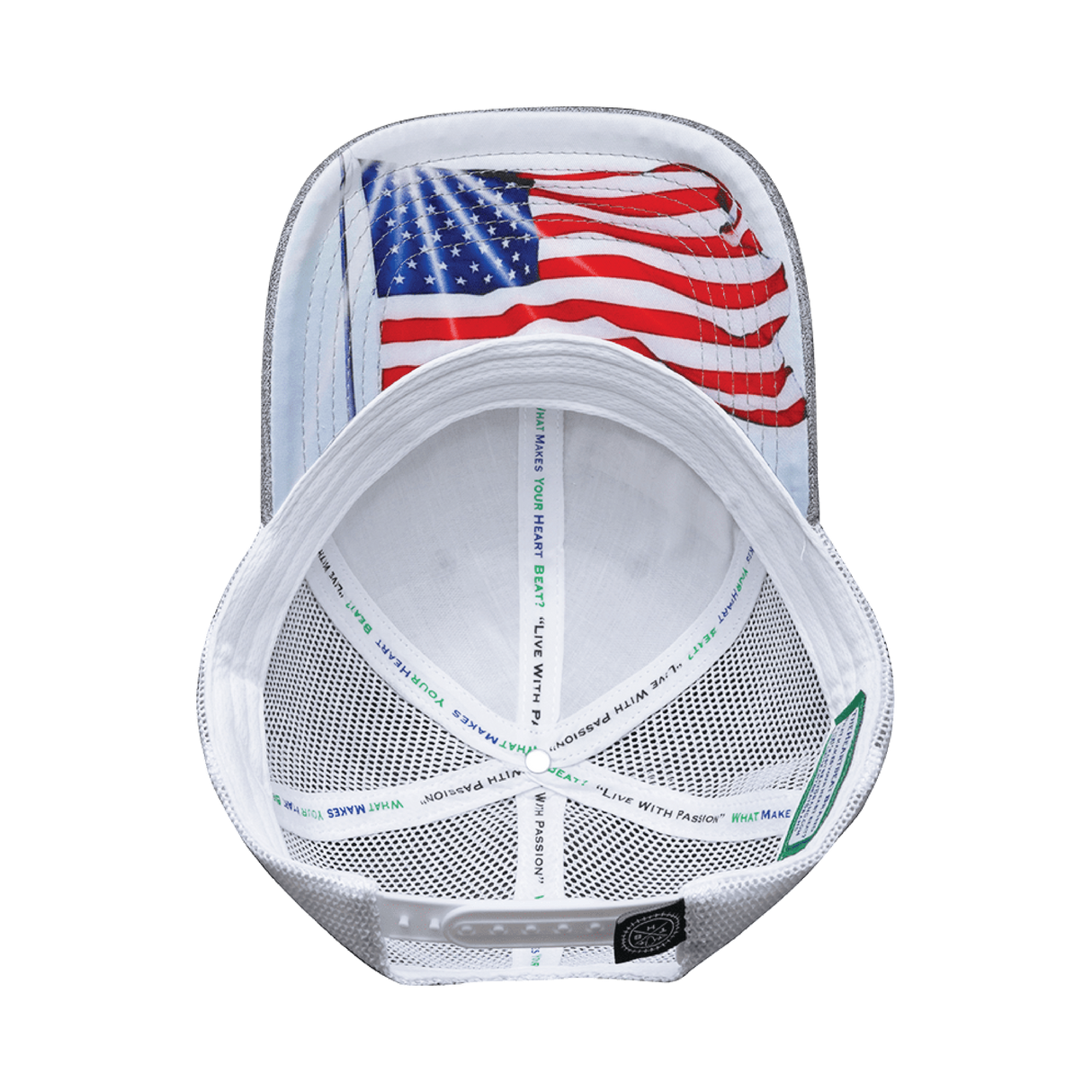Texas - 6 Panel  - Shallow Fit - Heather Gray / White - Trucker Mesh (Unisex)