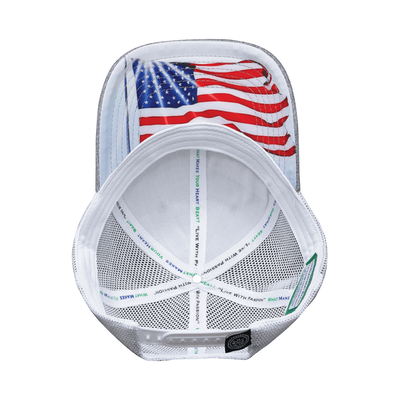 Texas - 6 Panel  - Shallow Fit - Heather Gray / White - Trucker Mesh (Unisex)
