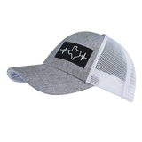 Texas - 6 Panel  - Shallow Fit - Heather Gray / White - Trucker Mesh (Unisex)
