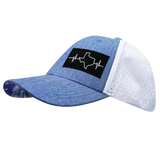 Texas - 6 Panel  - Shallow Fit - Pony Tail - Light Blue / White - Laser Mesh (Unisex)
