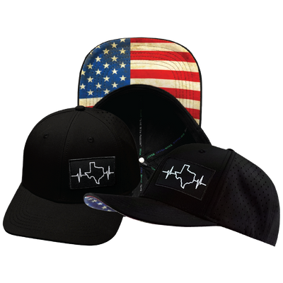 Texas - 6 Panel  - Black - Laser Mesh (Unisex)