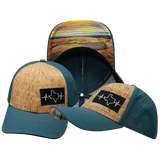 Texas - 6 Panel  - Shallow Fit - Cork - Teal - Laser Mesh (Unisex)