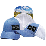 Texas - 6 Panel  - Shallow Fit - Pony Tail - Light Blue / White - Laser Mesh (Unisex)